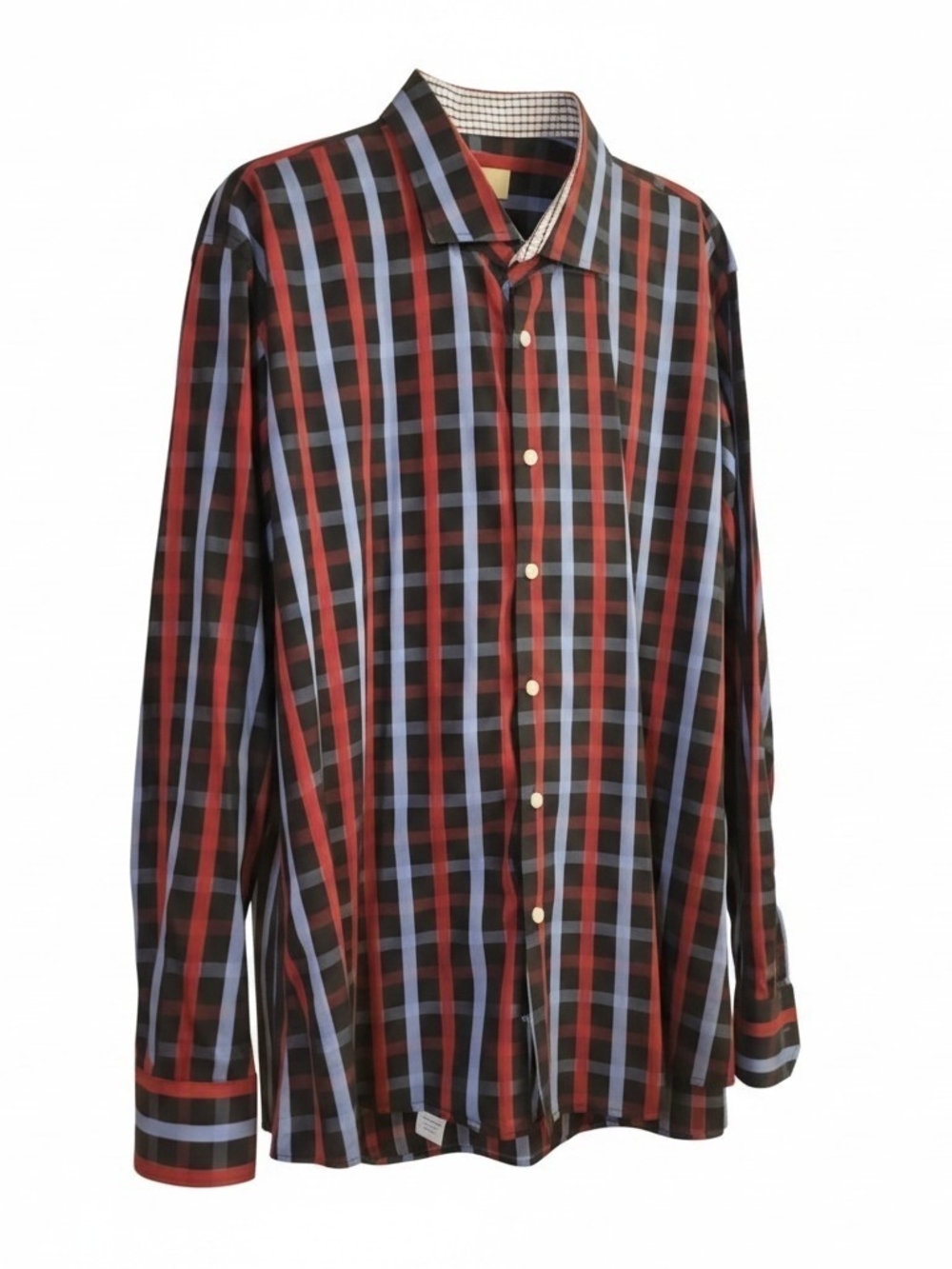 Karma Blu,  Red and Blue Plaid Long-Sleeve Button-Down Shirt